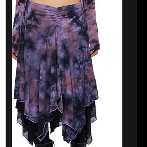 Tie-Dye Purple and Black Women's Skirt